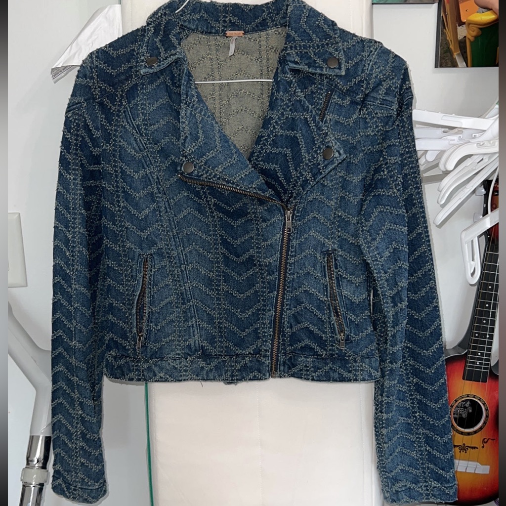 Free People Moto Denim Jacket